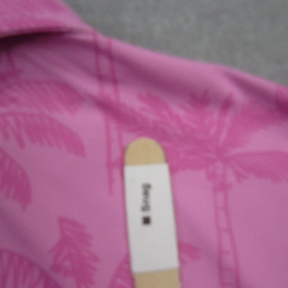 Chubbies Polo Shirt Mens Large Pink Palm Tree Performance Short Sleeve Stretch - Picture 15 of 16